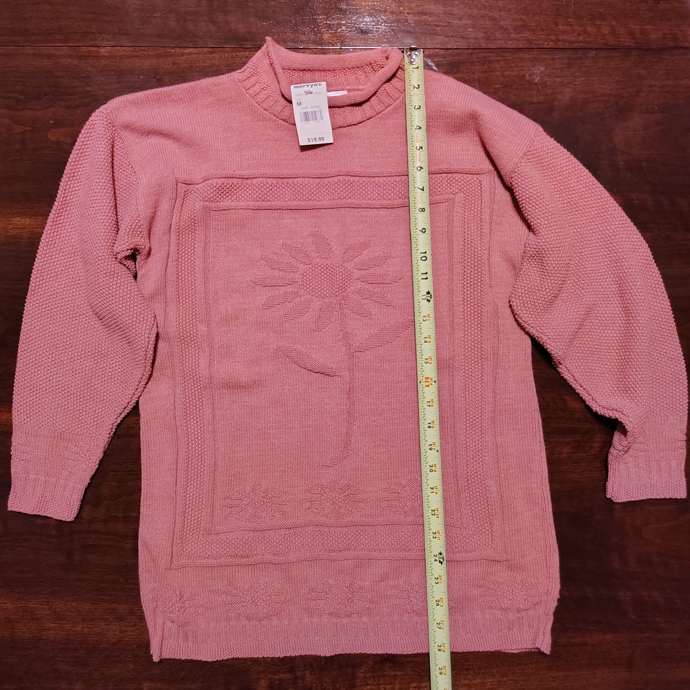 Pink Sweater with Sunflower Design